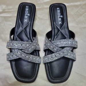 Luxury Women’s Rhinestone Cross Strap