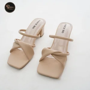 Elegant Cross Strap Block Heel Sandal
