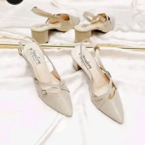 Elegant Pointed Toe Block Heel Slingback
