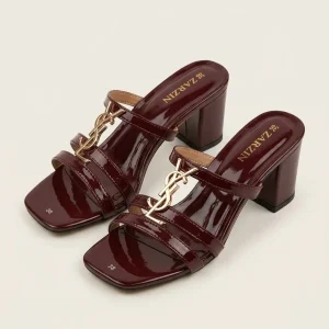 Luxe Monogram Strap Heel